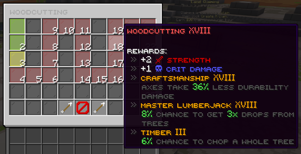 Skill Progression Tree for Mining